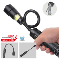 Flexible Telescopic Tube LED Flashlight Zoomable USB Rechargeable Pick Up Tool Light Magnetic Repair Light Outdoor Grill light