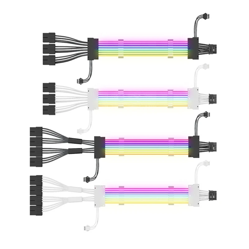 

Сильноточный силовой кабель 16AWG, синхронный кабель ARGB, 12+4 контакта ATX3.0