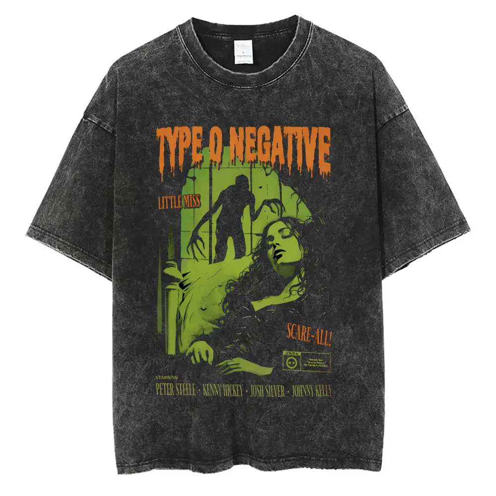

Awesome Type O Negative Band Retro Washed T-shirt Men Women Vintage Gothic Rock Metal T Shirt Men's High Quality Cotton T-shirts