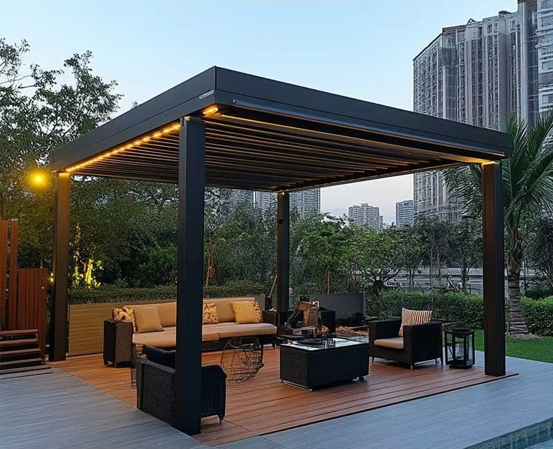 Heavy Duty Aluminum Pergola Adjustable Louvered Roof Waterproof Outdoor Gazebo Patio Shelter For Garden Villa Backyard Terrace