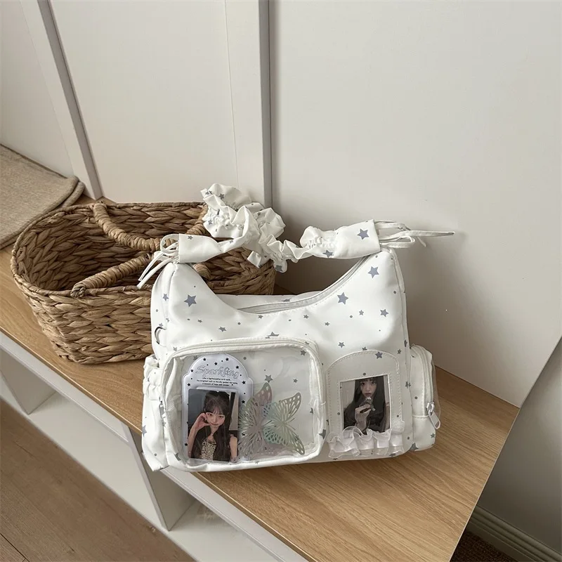 New Korean Style Transparent Ita Bag for Kpop Fans Small Capacity Crossbody Shoulder Bag Clear PVC Anime Goods Tote Handbag