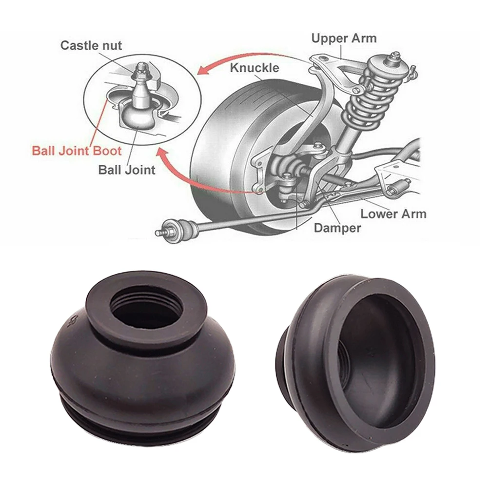 2pcs Dust Cover Rubber Track Rod End Ball Joint Cover Suspension Steering Ball Joint Boot Automobile Replacement Accessories