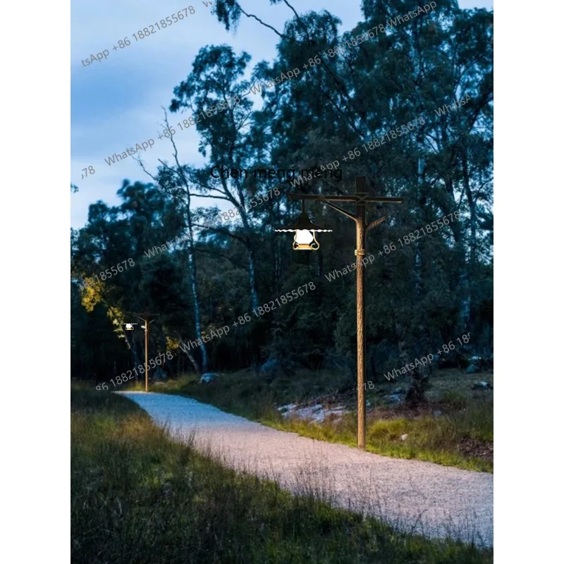 Solar retro park light Outdoor homestay landscape light Waterproof landscape scenic spot decorative street light