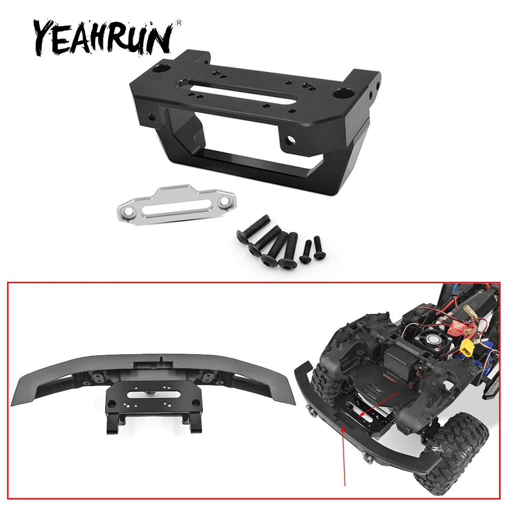 

YEAHRUN Metal Alloy Front Bumper Winch Mount Kit for TRX-4 BRONCO 1/10 RC Racing Crawler Car Truck Model Upgrade Parts