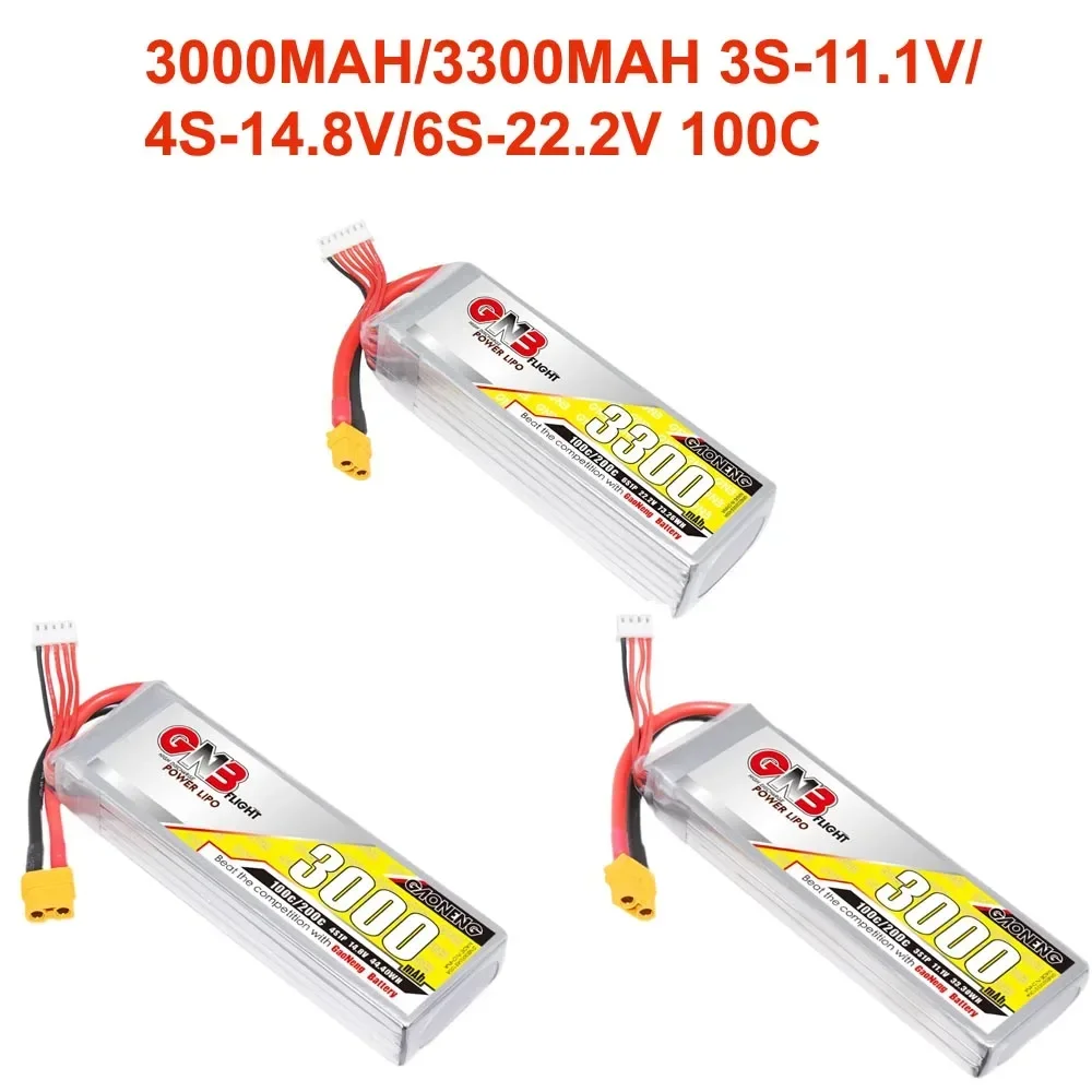 

GAONENG 3000mAh/3300mAh 100C 11.1V/14.8V/22.2V Lipo Battery For FPV Drone RC Quadcopter Helicopter UAV Parts 3S/4S/6S Battery