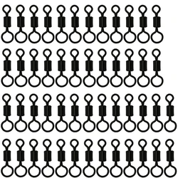 50Pcs Carp Fishing Accessories Swivel Matt Black Rolling Solid Swivels Quick Change Big Eye Lure Hook Connector Fishing Pesca