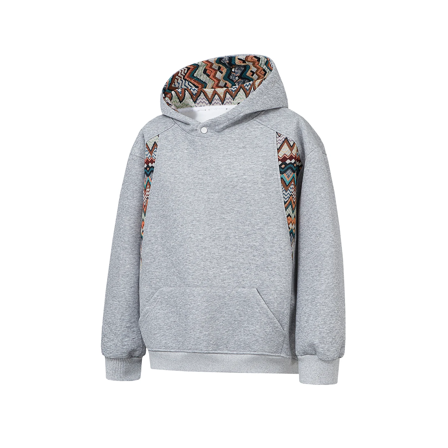 A large-sized retro hoodie with a distinctive ethnic style and contrasting colors for autumn and winter, as well as a fashionabl