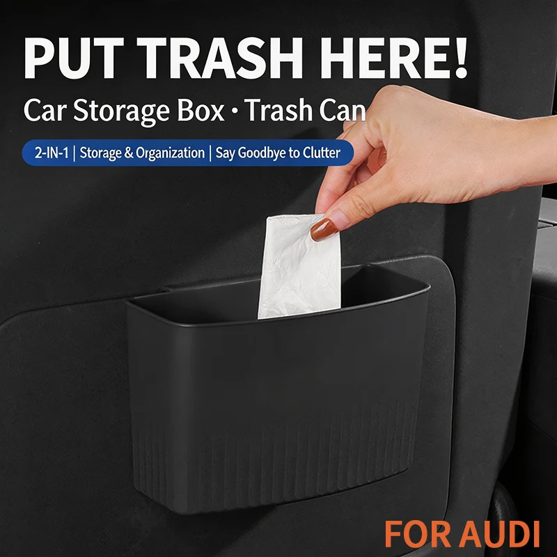 Car seat back storage, in-car trash can, clip-on car trash bin, universal car trash bin suitable for Audi A4
