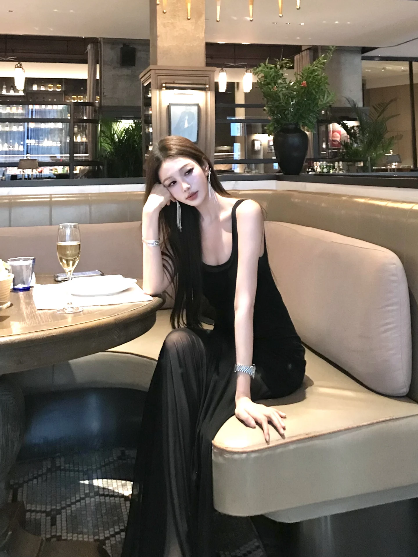 

Летний тонкий базовый комплект Amor: шерстяной жилет и длинная юбка для женщин, дышащий, для повседневной носки