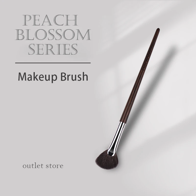 CHICHODO Makeup Brushes-Peach Blossom Series-Angled Fan-Shaped Loose Powder Brush Single Professional Soft Makeup Brush