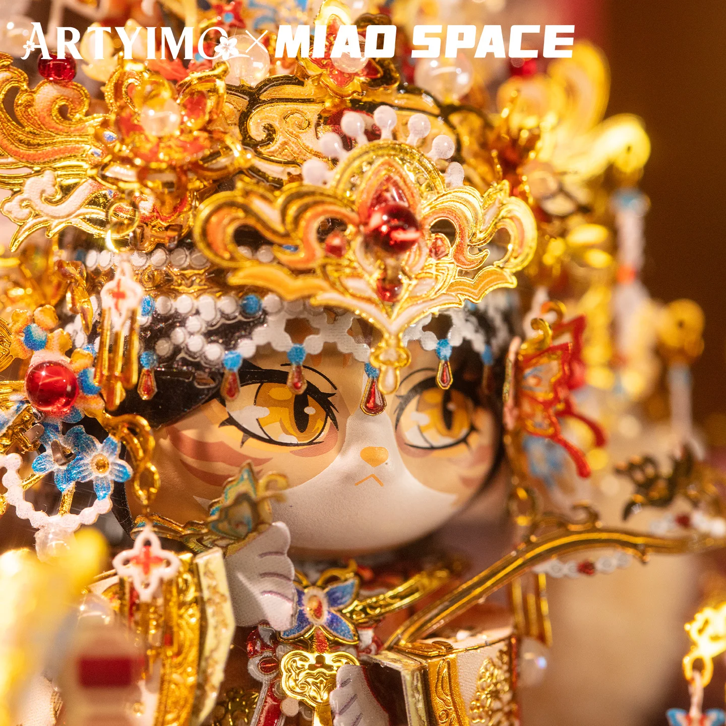 MU Princess Ming Ruyi Cat 3D Metal Puzzle DIY Craft, Brain Teaser, Office Desk Decor, Birthday Christmas Halloween Multicolor