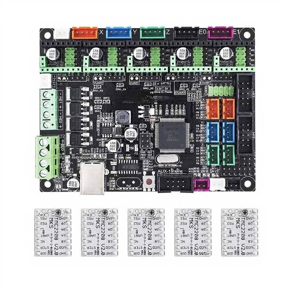 Control Board Designed for MKS Gen L For 3D Printers with UART Mode Connectivity and Stable Power Distribution