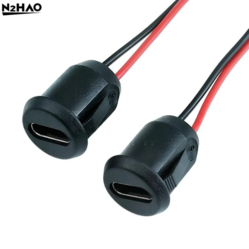 1pcs USB Type-C Female Chassis C Connector Jack Female Charging Port Waterproof With Card Buckle 3A High Current Port