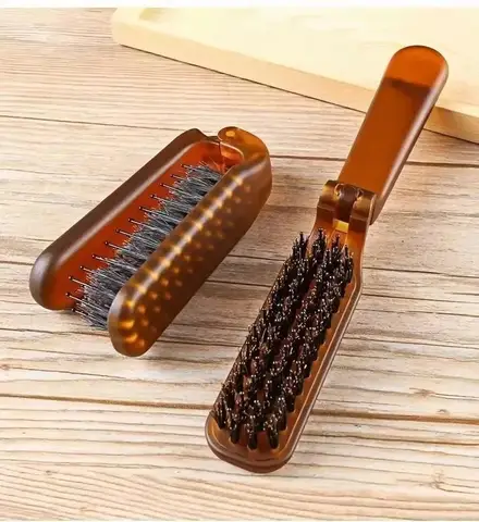 Foldable Hair Comb Portable Boar Bristle Hair Brush Hair Brush Head Massager Travel Combs Hair Styling Accessories