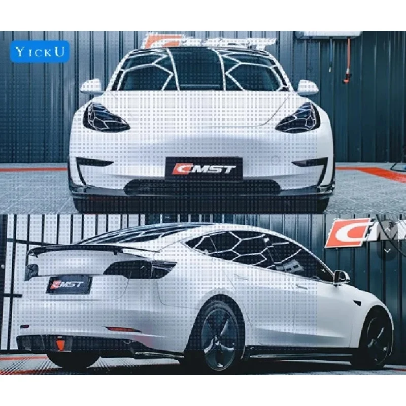 Factory hot salesGood Quality Body Kit for s Model 3 Upgrade CMST Style Body Kit Front Lip Side Skirts Rear Diffuser Spoiler Car