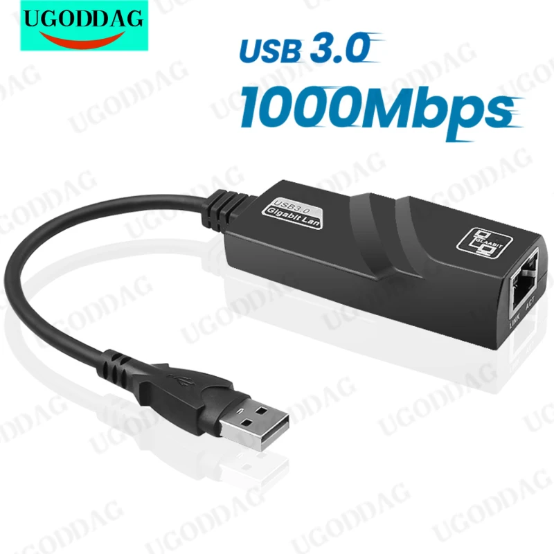 USB 3.0 Wired Network Card USB to RJ45 Type C to RJ45 LAN Ethernet Adapter 10/100/1000Mbps USB 3.0 Network Adapter for PC Win 10