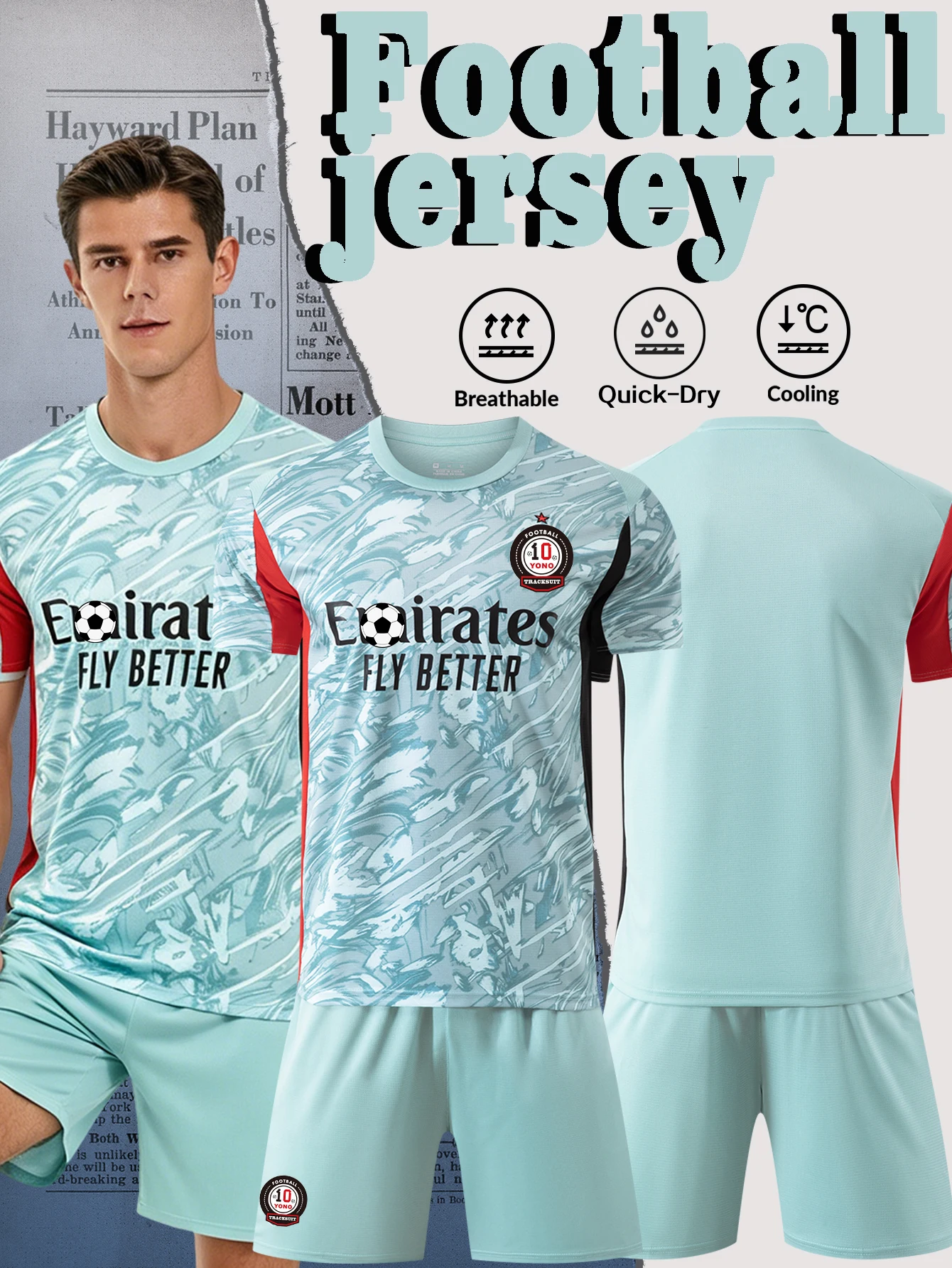 High-quality Breathable T-Shirt and Shorts Football Set
