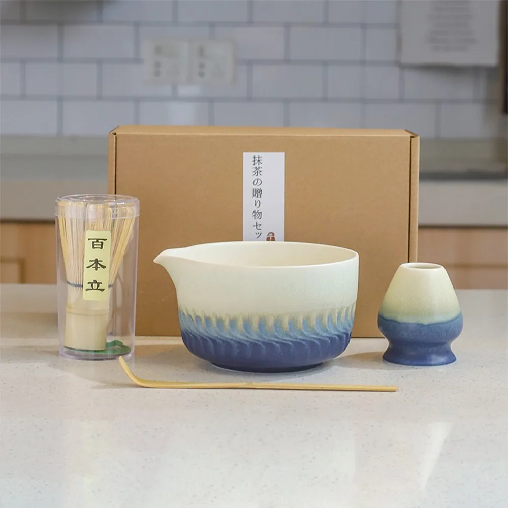 

4 шт. новый бамбуковый керамический японский чайный сервиз матча многоразовый пищевой венчик матча безопасный японский Chasen