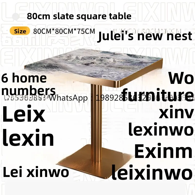 LYY High-End Western Restaurant Dining Table and Chair Set Simple Dining Room Rock Slab  Hotel Restaurant Backrest Dining Chair