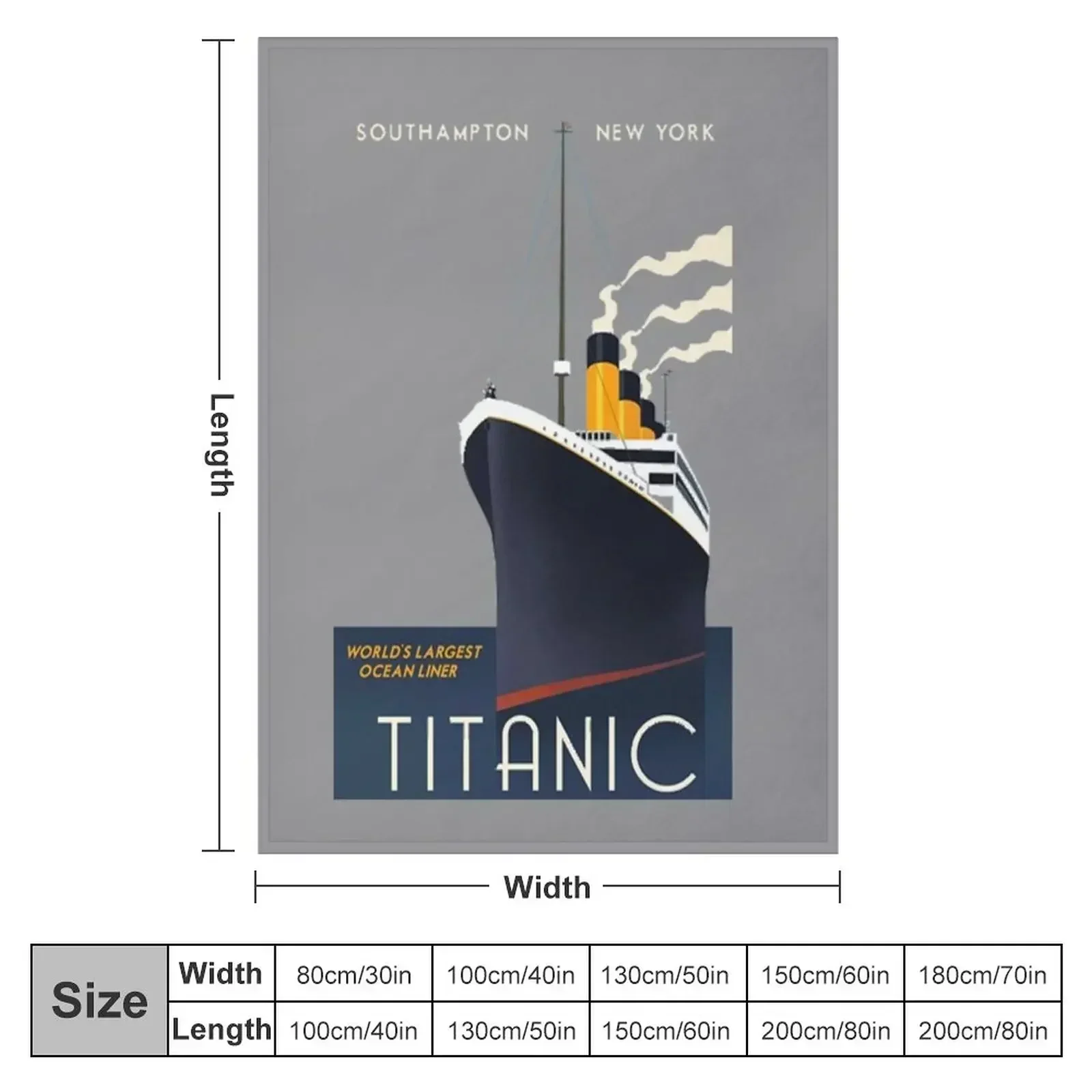 Titanic Sinking Vintage Poster Cruise Ship Atlantic Ocean Voyage Throw Blanket Furry Giant Sofa Bed Fashionable Blankets