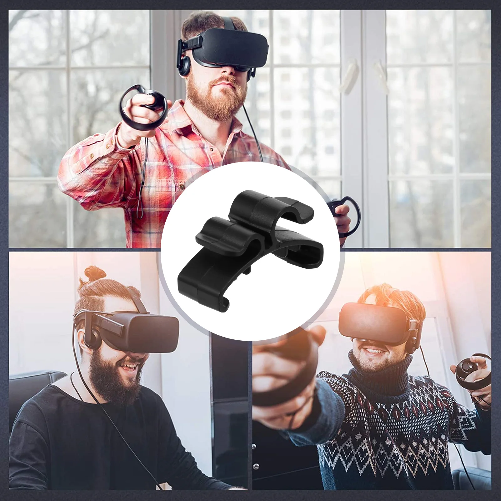

Black Cable Fixed Buckle Clips For 1 VR Glasses Mini Cord Organizer Useful Accessories