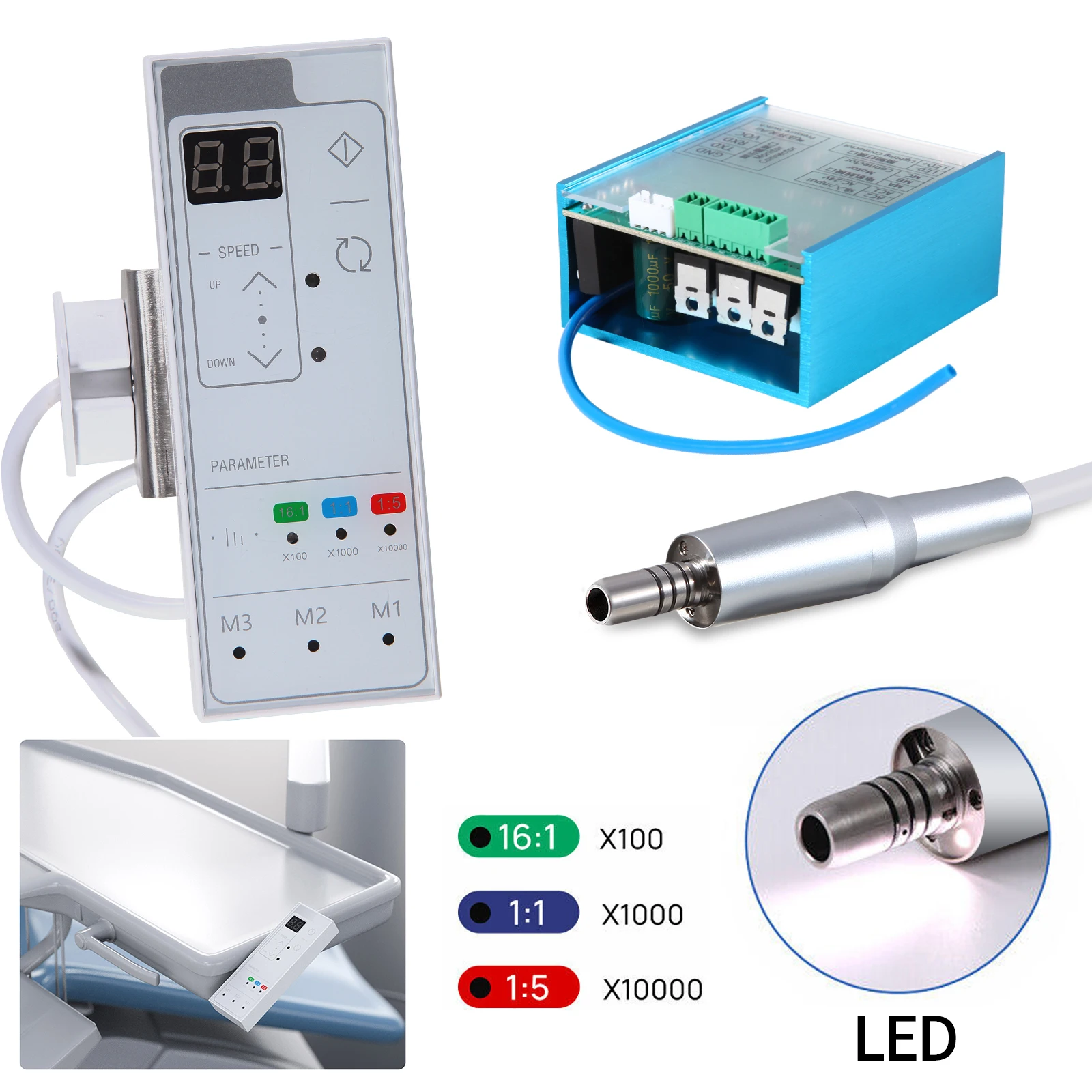 Dental Digital Electric Micro Motor Brushless System LED Handpiece Built-in NL400-1-B-Buildin