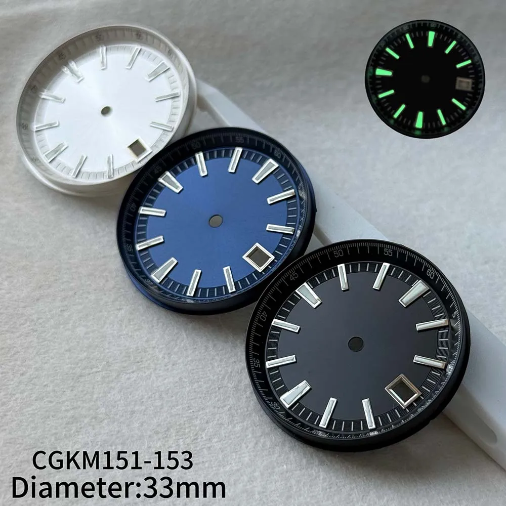 

33mm dial, green glow in the dark dial, no logo, compatible with 82dial 15 movement accessories, customized men's watch accessor