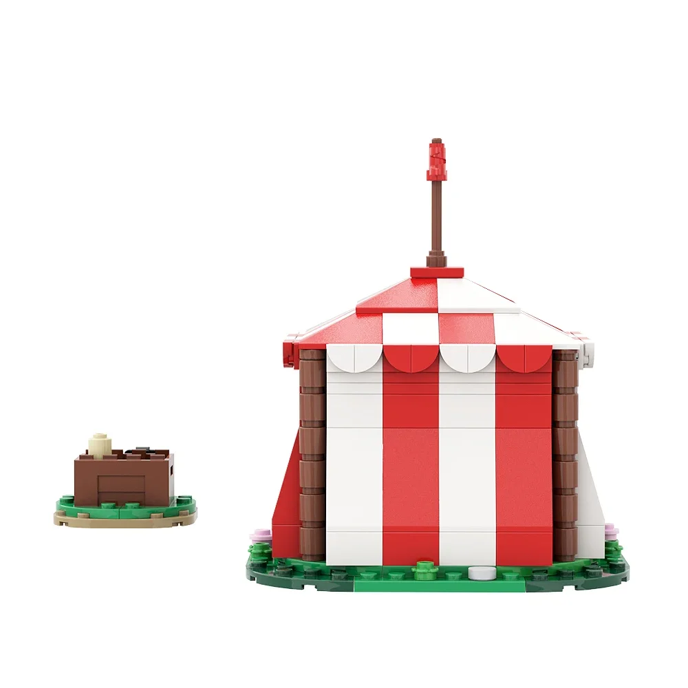 Gobricks MOC القرون الوسطى الجيش فارس خيمة بنة مجموعة خيام التخييم العسكرية نموذج التعليم ألعاب من الطوب هدايا أعياد ميلاد للأطفال