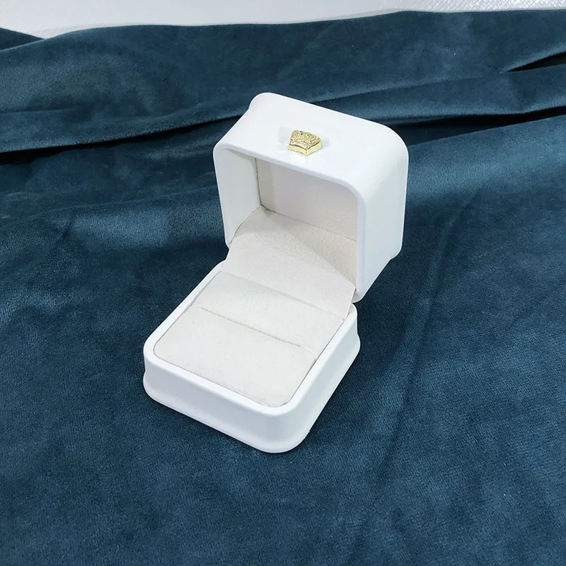 Boîte à bagues de fiançailles et de mariage carrée en velours, étui de présentation pour bijoux, boîte à bagues pour couple, étui cadeau, présentoir de rangement pour bagues et boucles d'oreilles
