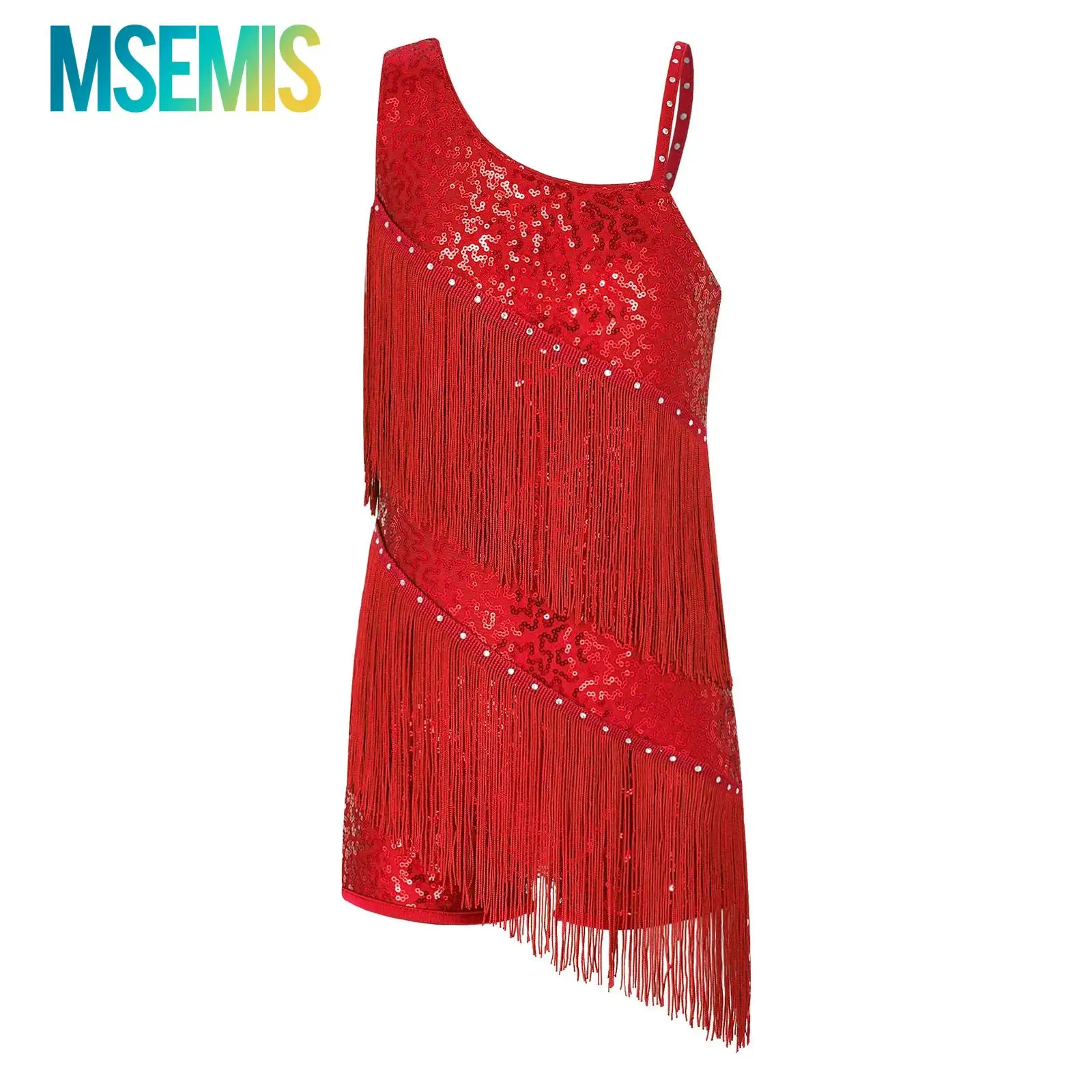 

Детское платье с блестящими блестками и стразами для латинского джаза, бальных танцев, танго, танцевальное платье с бахромой, костюм для фигурного катания, танцевальные трико с кисточками