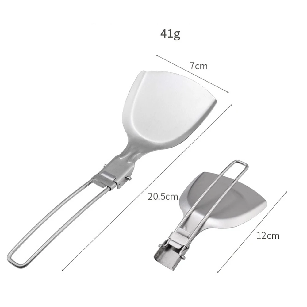 

Compact and Portable Stainless Steel Soup Ladle, Foldable Tableware Spoon for Camping, Hiking, Fishing, Picnic or Home Use