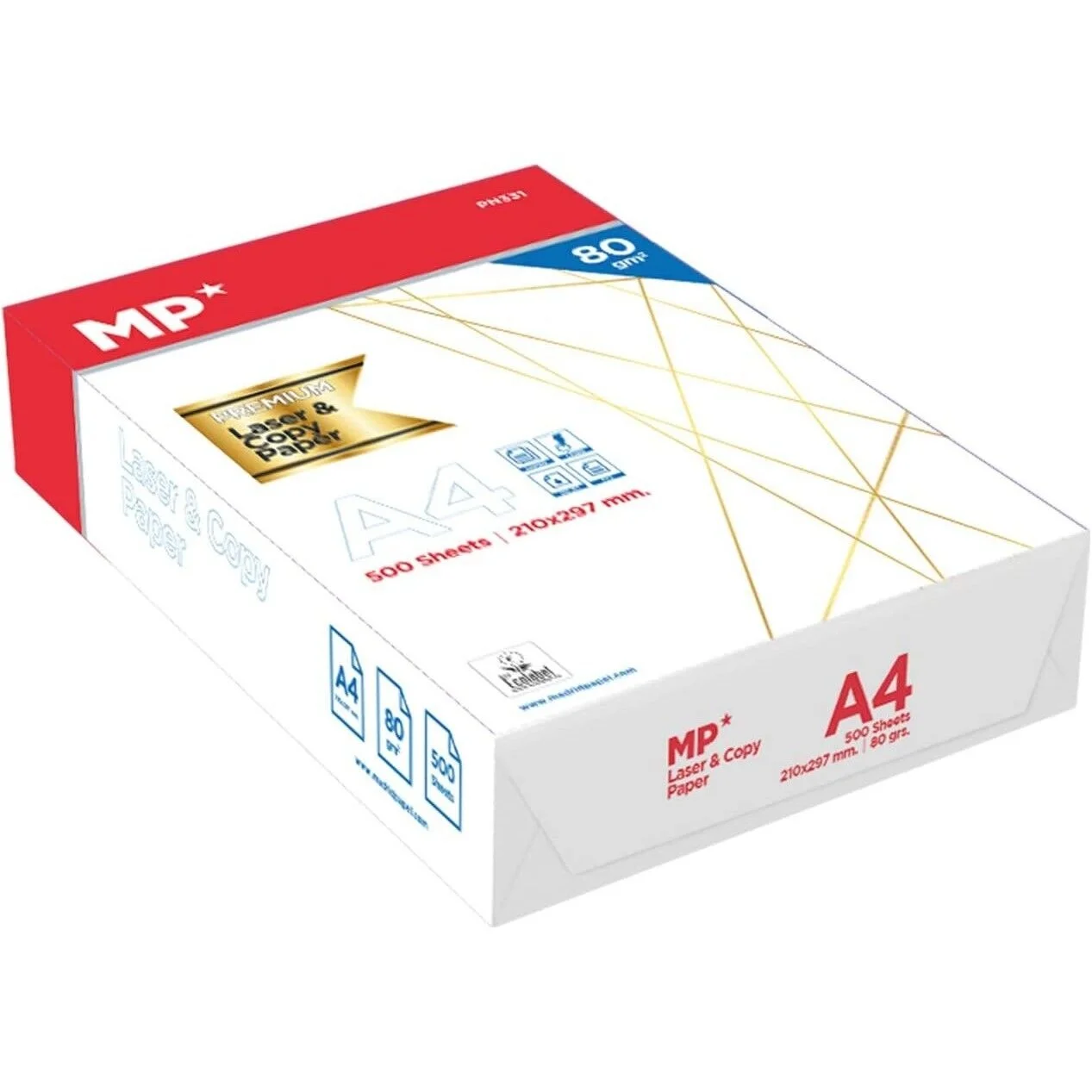 Folios A4 80gr 500 Hojas Premium Papel A4 para Impresora Multifuncio