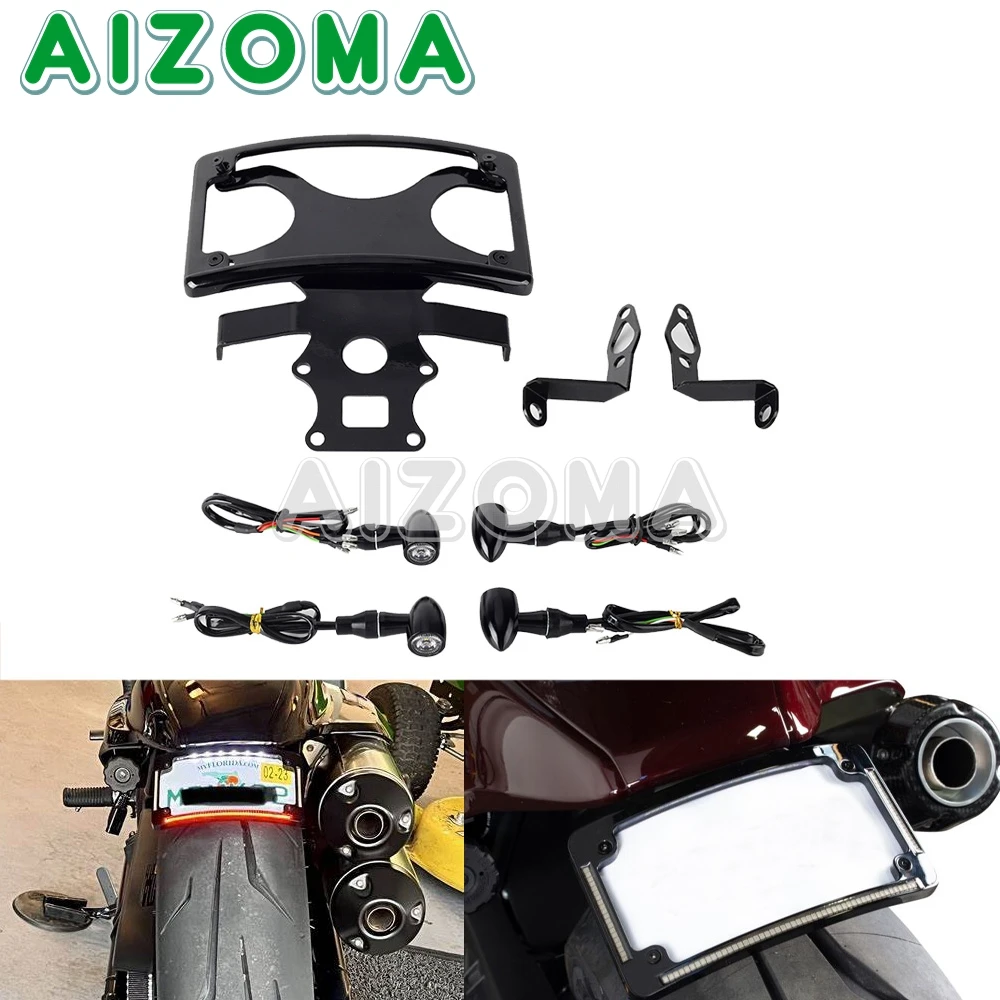 

Fender Eliminator Kit 12° Curve Plates Holder Frame For Harley Sportster S 1250 RH1250S 21-24 Rear Front Turn Signal Light Frame