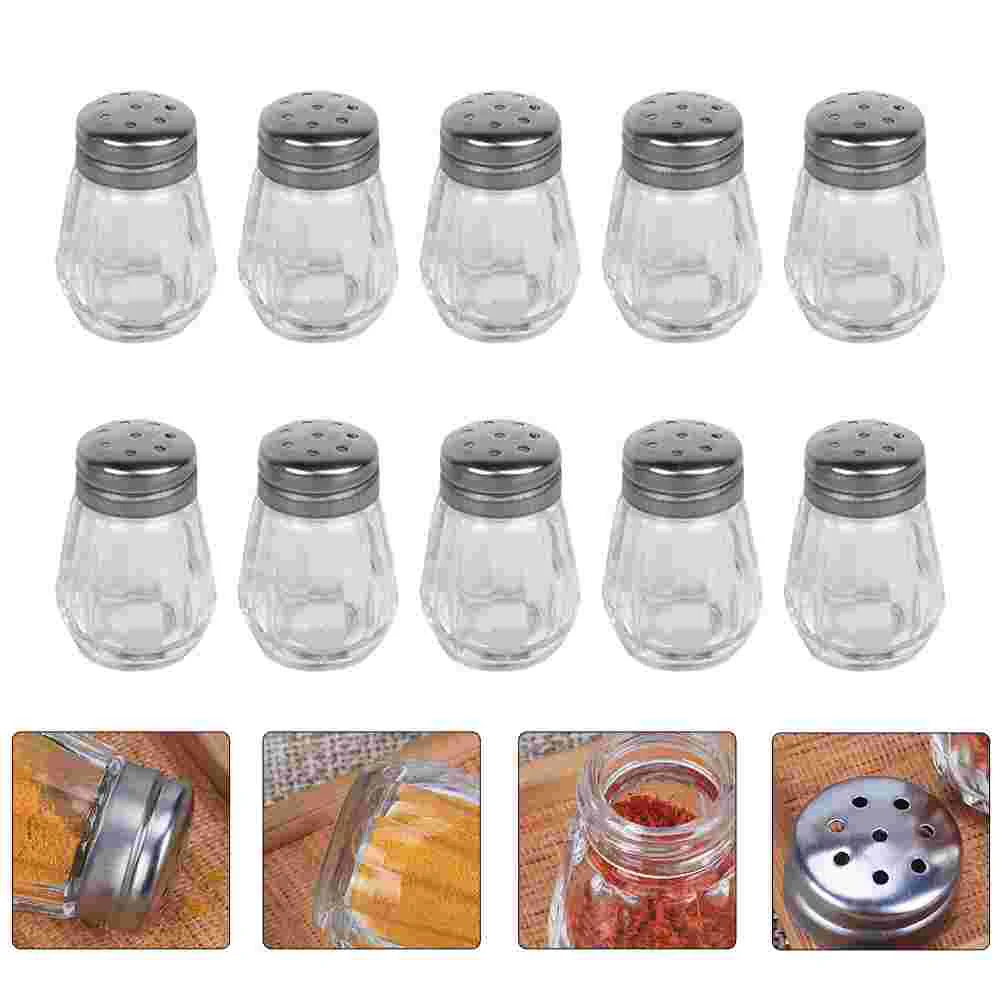 

10 Pcs Holders Mini Spice Jar Sea Salt Seasoning Storage Bottle Decorate Glass Kitchen Tool Shaker