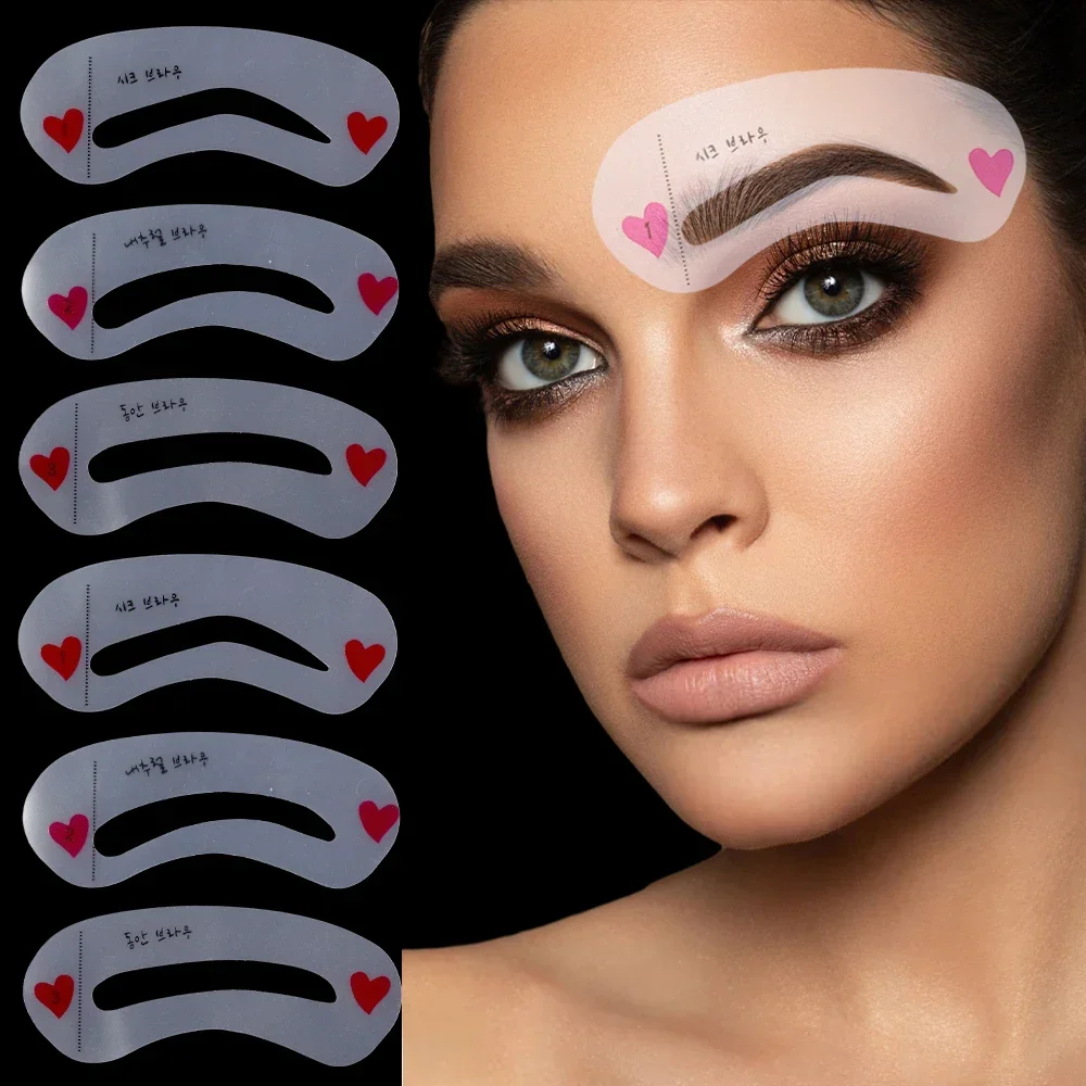 New Eyebrow Templates Set Waterproof Professional Makeup for Women Perfect Eye Brows Stencil Reusable 3D Eye Makeup Stencils