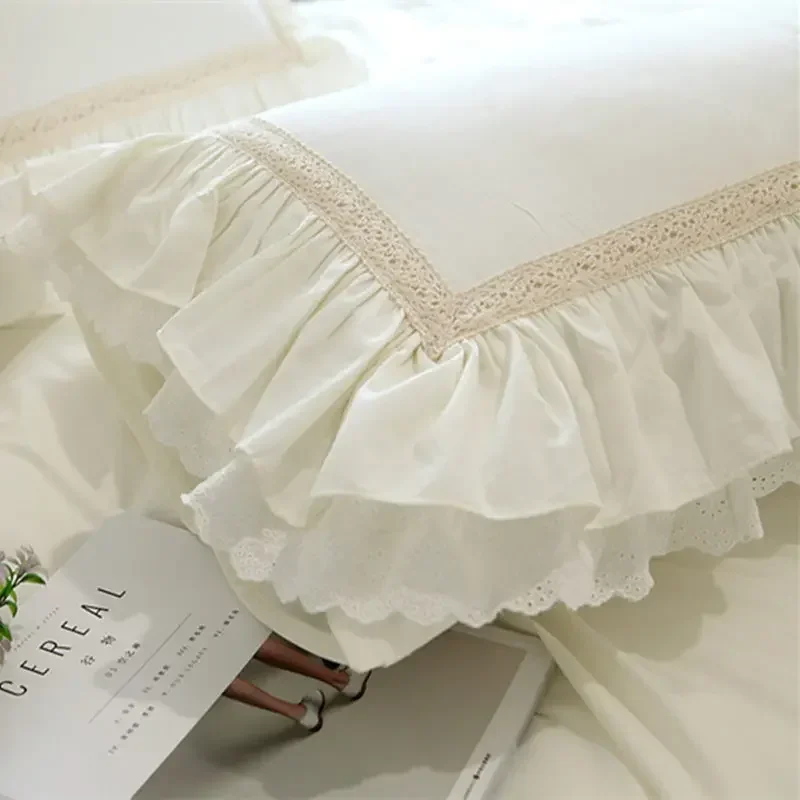 1 piece beige ruffle lace pillow case linen pillow covers decorative princess elegant pillowcase pillowcases youtube home decor