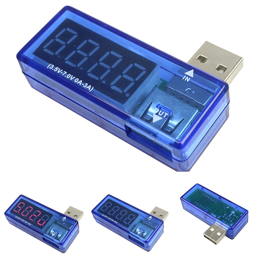 Digital USB Mobile Power Charging Current Voltage Tester Meter Voltmeter Ammeter USB Charger Tester Power Bank Charger Indicato