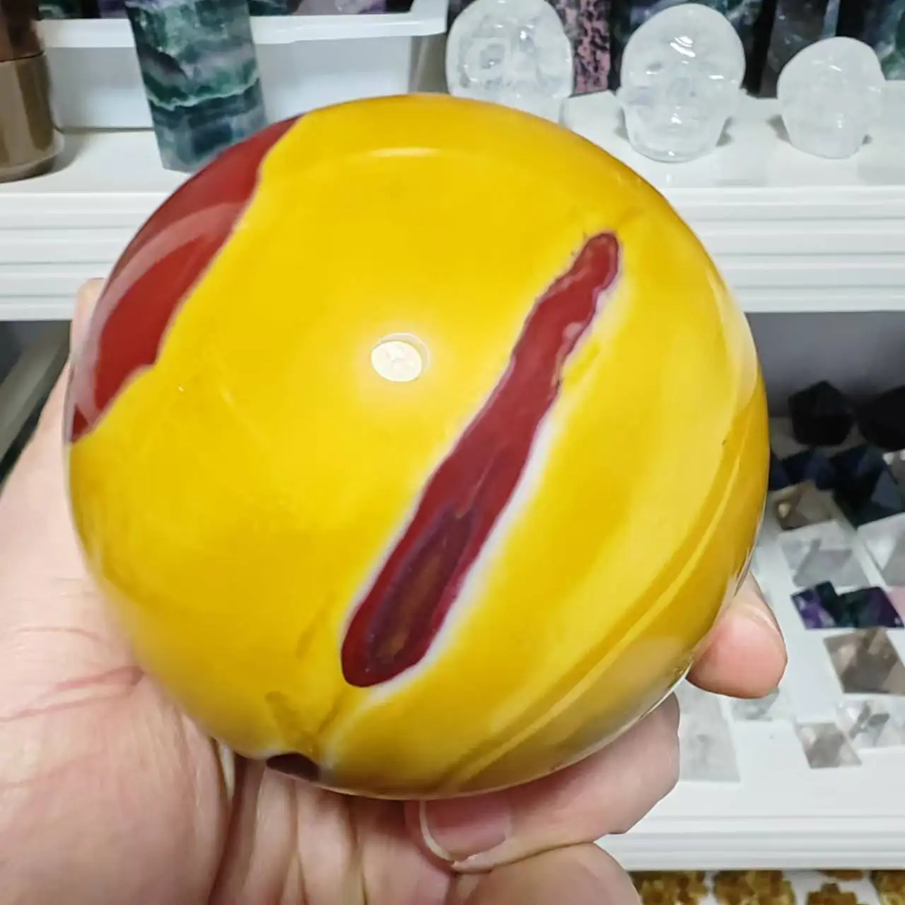 

Натуральный Mookite Jasper Crystal Sphere Красочный Рейки Кварцевый Шар Исцеляющее Украшение Дома