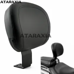 Motorcycle Black Rear Backrest Seat Sissy Leather Driver Backrest Pad For Yamaha Dragstar Vstar XVS 400 650 1998-2023 Drag Star
