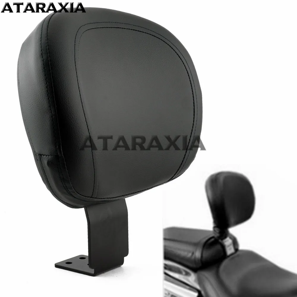 Motorcycle Black Rear Backrest Seat Sissy Leather Driver Backrest Pad For Yamaha Dragstar Vstar XVS 400 650 1998-2023 Drag Star