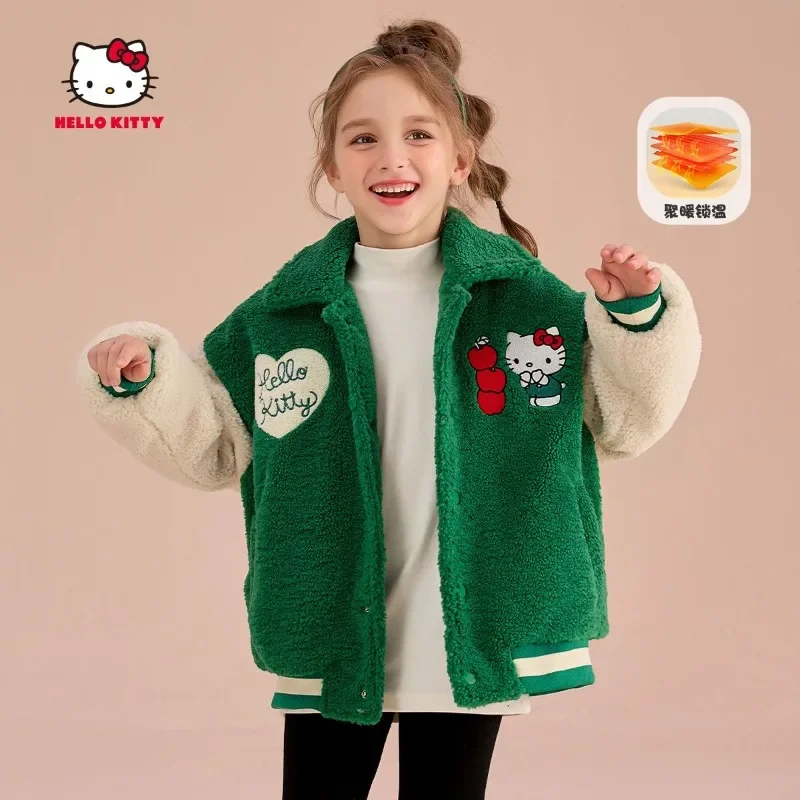 Cartoon Sanrio cute HelloKitty new girls' comfortable, soft and fashionable autumn and winter imitation sherpa quilted jacket