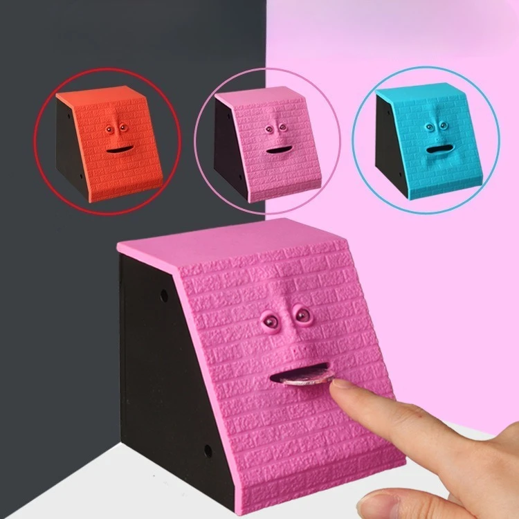 Pot d'argent amusant pour enfants, banque de pièces d'argent, boîte d'épargne automatique pour pièces de monnaie, tirelire facebank, nouveauté cadeau pour enfants
