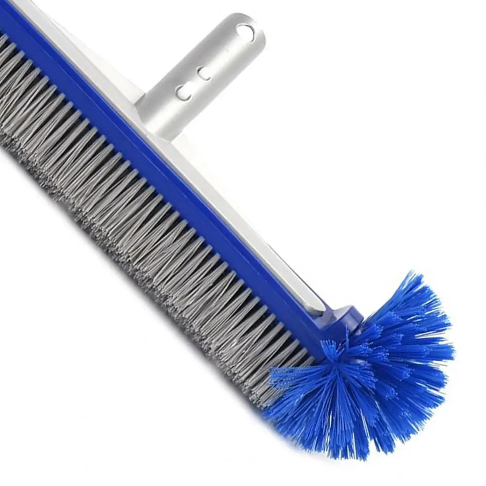 Swimming Pool Brush Heavy-duty Pool Brush 18-inch Swimming Pool Brush Head with Corner Semi-spherical Bristles Design
