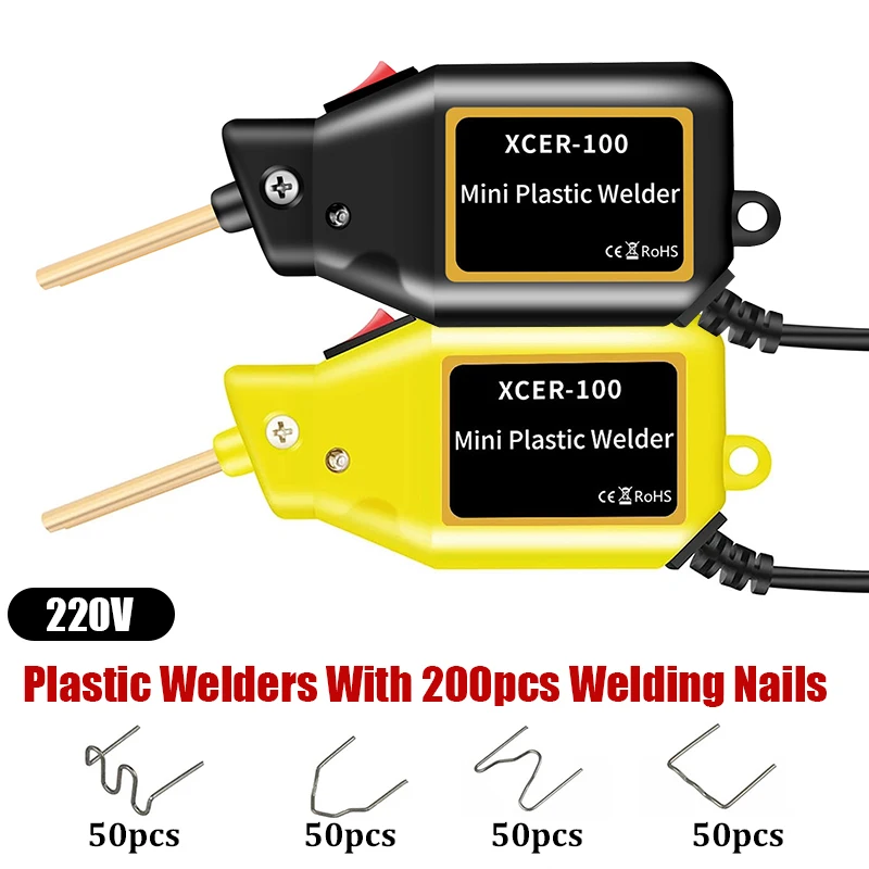 

220V Plastic Welders With 200pcs Welding Nails Welding Tool Set Car Bumper Repair Crack Broken Hole Repair Tools Plastic Welder