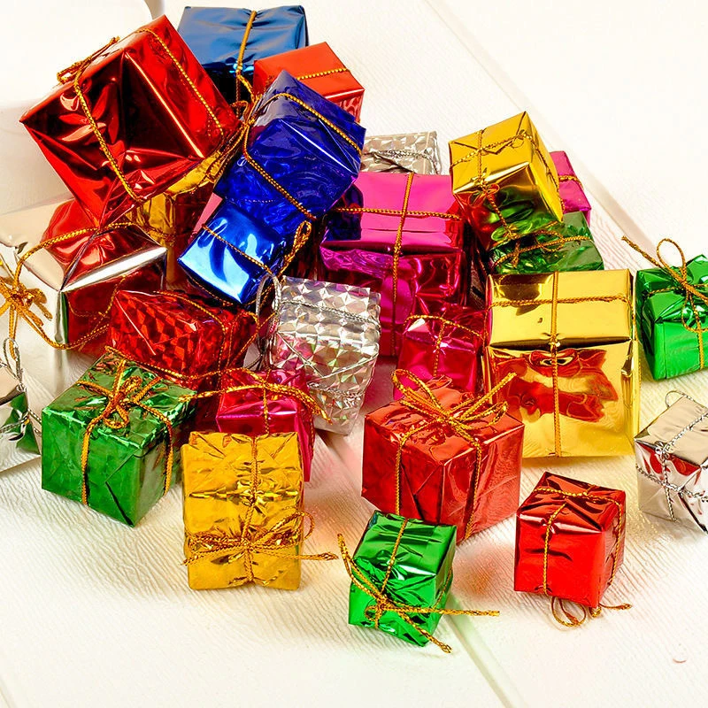60/120 Stück Mini-Geschenkbox Weihnachtskugeln Ornamente für Weihnachtsbaum Anhänger Navidad Party Deko Ornamente Großhandel – Detail 2