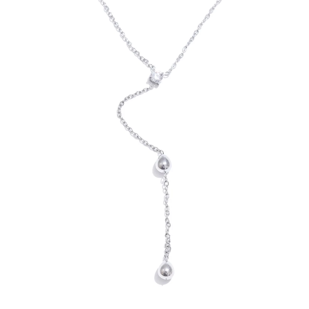 NiNice Stainless Steel Y-shaped Chain Necklace Sweet Fashionable Personalized Gift Selection Jewelry Wholesale