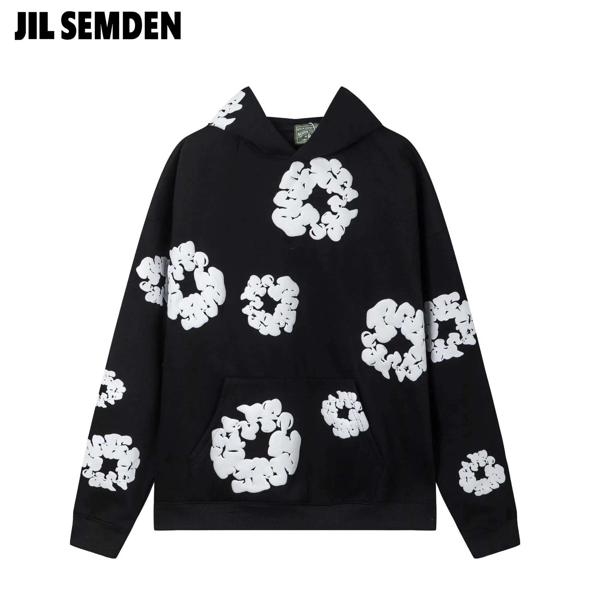 JIL SEMDEN  New Men's Women's Same Kapok Printing Loose Velvet Warm Long-sleeved Hooded Sweater