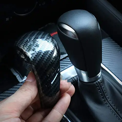 A56P-Sport Style Carbon Fiber Print Gear Shift Knob Cover Trim For Mazda 2 3 6 CX-3 CX-5
