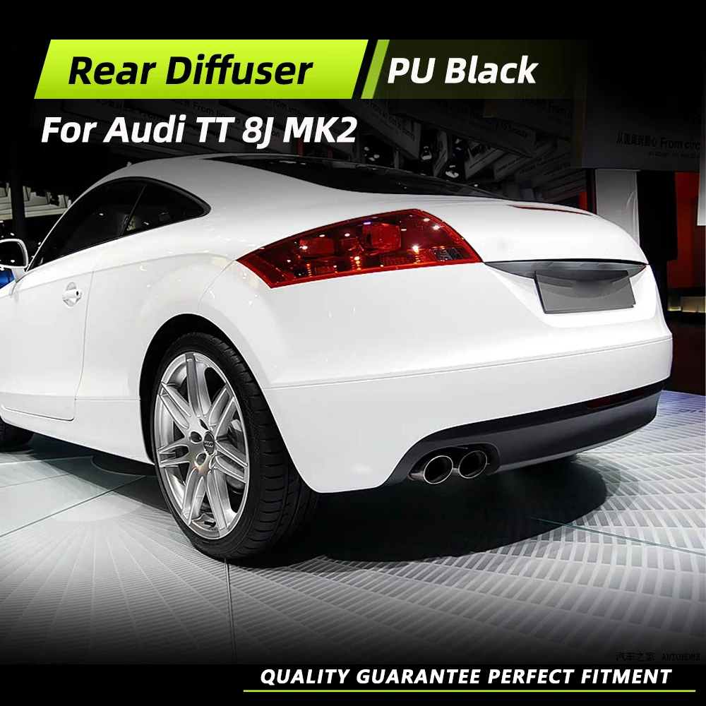 

Автомобильный задний бампер, диффузор, спойлер для Audi TT Base 8J MK2 2008 2009 2010, автомобильный задний бампер, гоночный спойлер, комплекты кузова, черный из искусственной кожи