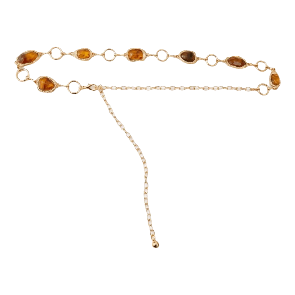 Boho Adjustable Waist Chain Marble Texture Boho Belly Chain Luxury Retro Waist Strap All Seasons